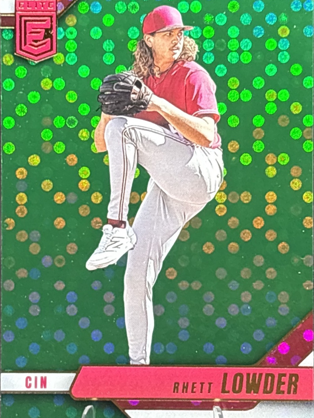 Panini Elite Green Prizm Holo Rhett Lowder Baseball Card